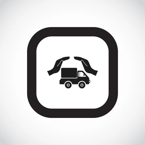 Truck met handen web pictogram — Stockvector