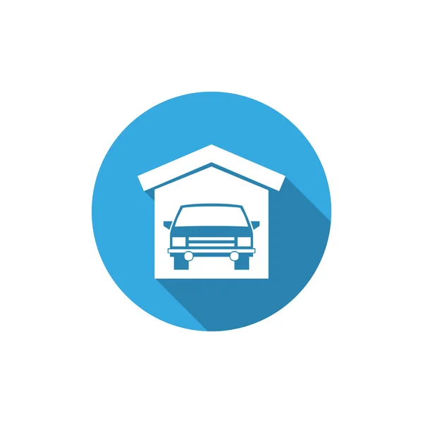 Garage with car simple icon — Stock Vector