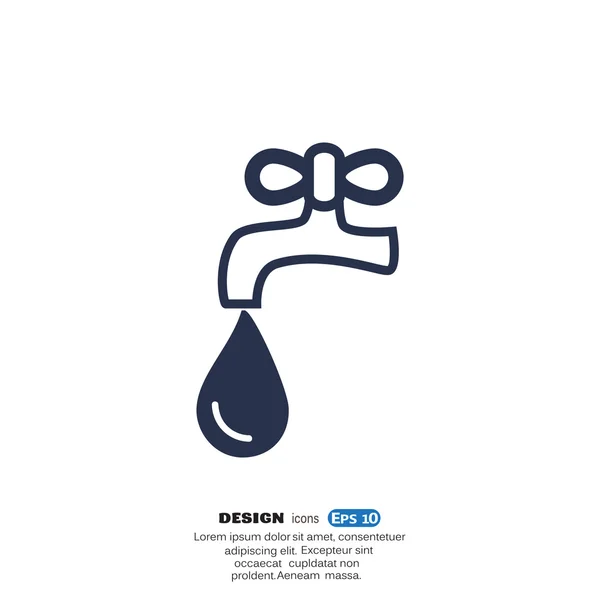 Faucet with water drop — Stock Vector