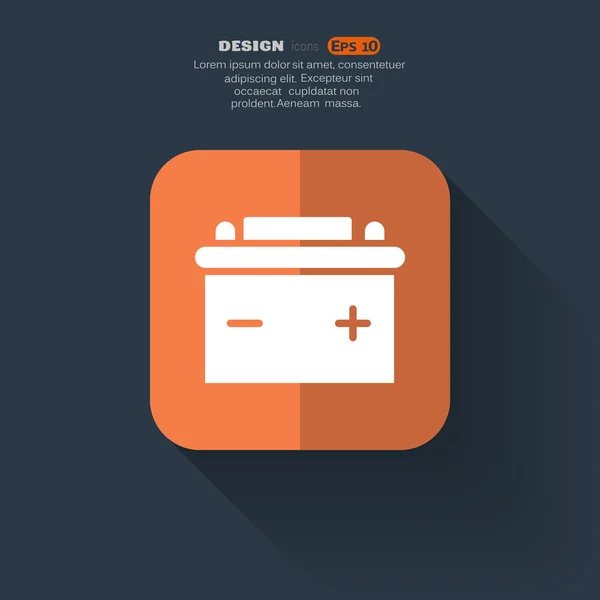 Basit araba pil web simgesi — Stok Vektör