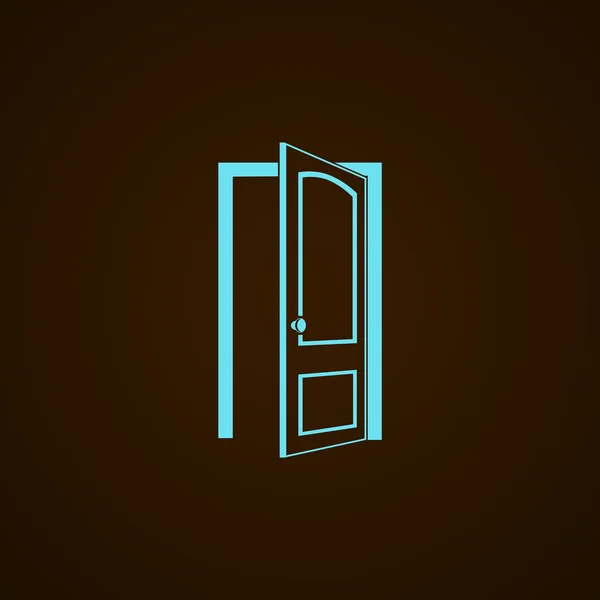 Öppnade dörren spindelväv ikonen — Stock vektor
