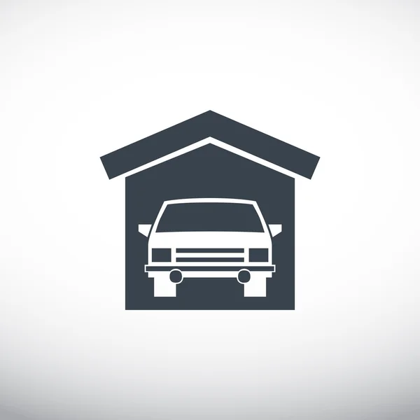 Garage avec voiture icône simple — Image vectorielle