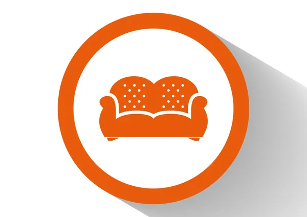 Icona del divano piatto — Vettoriale Stock