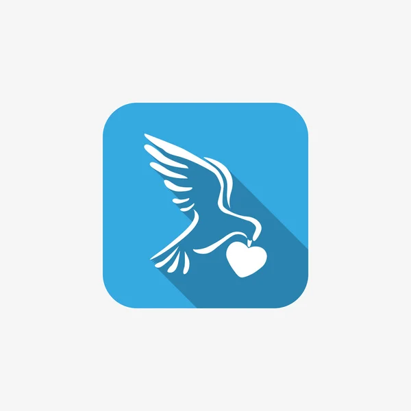 Pigeon avec coeur icône simple — Image vectorielle