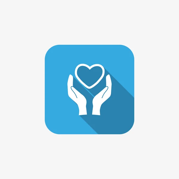 Szív-kéz egyszerű ikon — Stock Vector