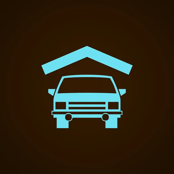 Samochód pod dach prosty tkanina ikona — Wektor stockowy