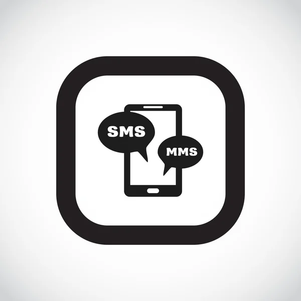 Smartphone con icono de burbujas sms — Vector de stock