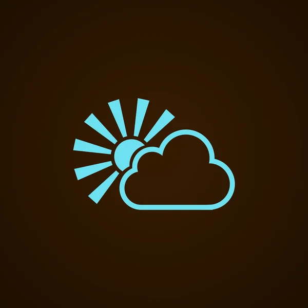 Sun behind cloud web icon — Stock Vector