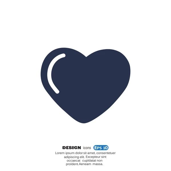 Eenvoudige hart web pictogram — Stockvector