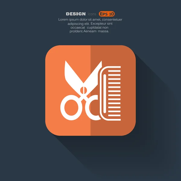 Peine y tijeras icono simple — Archivo Imágenes Vectoriales
