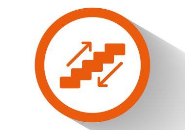 Yürüyen merdivenlerden işaretiyle merdiven ve okları