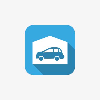 Garajda araba basit simgesiyle