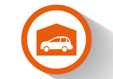 Garajda araba basit simgesiyle