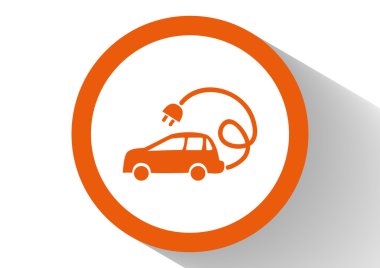 Elektrik araba basit web simgesi