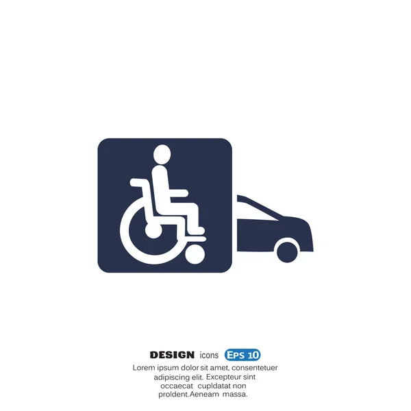 Disabled in car icon — Stock Vector