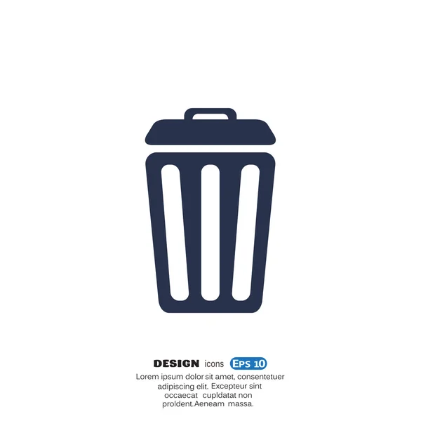 Cestino dei rifiuti semplice icona web — Vettoriale Stock