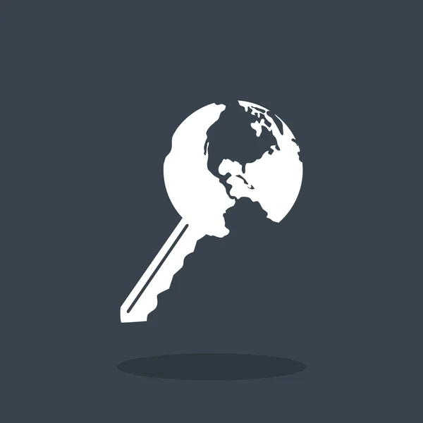 Globe sleutelpictogram — Stockvector