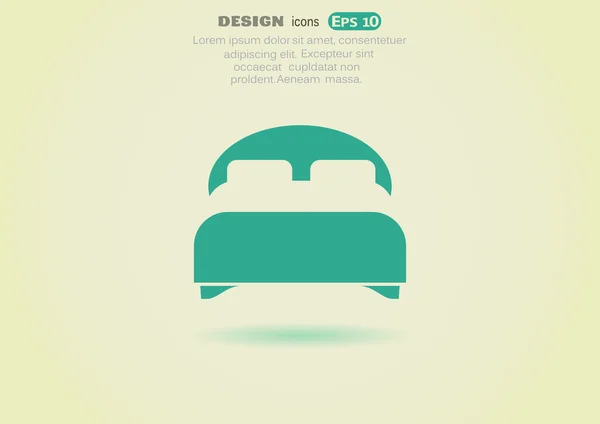 Cama doble icono web — Vector de stock