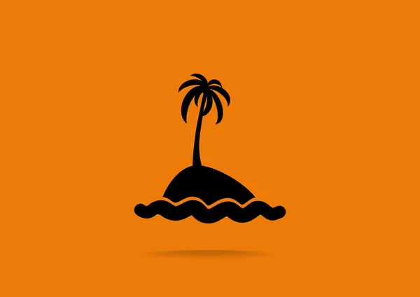 Exotický ostrov ikona — Stockový vektor