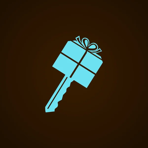 Icono clave de regalo — Vector de stock
