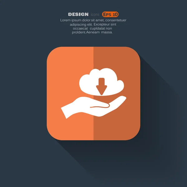 データ クラウド web アイコンの手に — ストックベクタ
