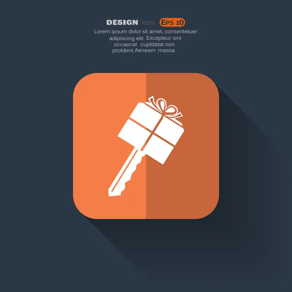 Gift key web icon — Stock Vector