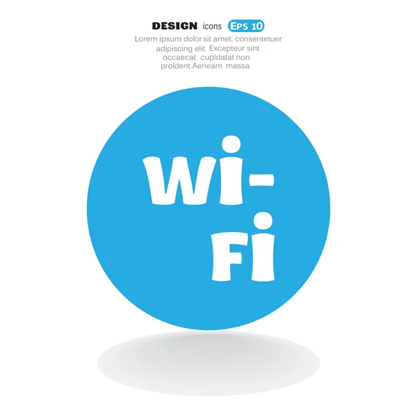 Wi-Fi επιγραφή με κύματα εικονίδιο — Διανυσματικό Αρχείο