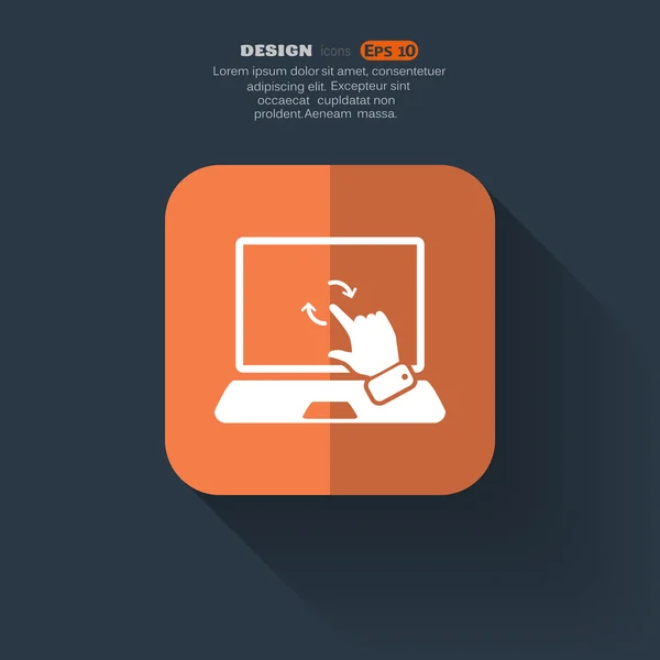 Dokunmatik ekranda dizüstü web simgesi — Stok Vektör