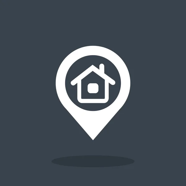 Emplacement de la maison pointeur icône simple — Image vectorielle