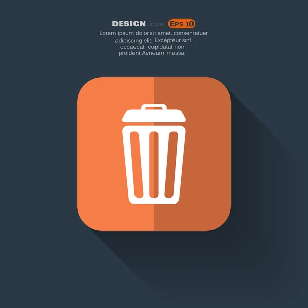 폐기물 빈 간단한 웹 아이콘 — 스톡 벡터