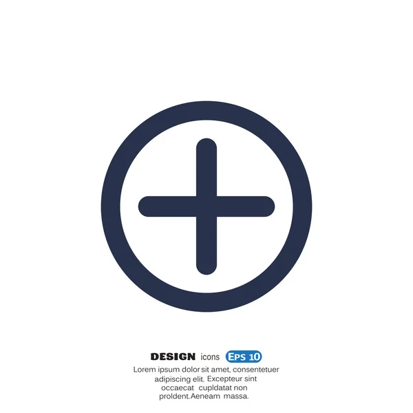 Sencillo símbolo más icono web — Vector de stock