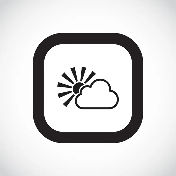 Sun with cloud simple icon — Stock Vector