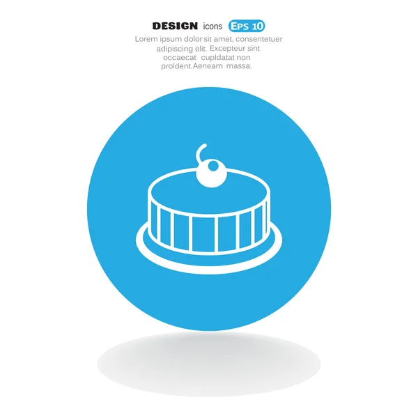 Cake with cherry web icon — Stock Vector