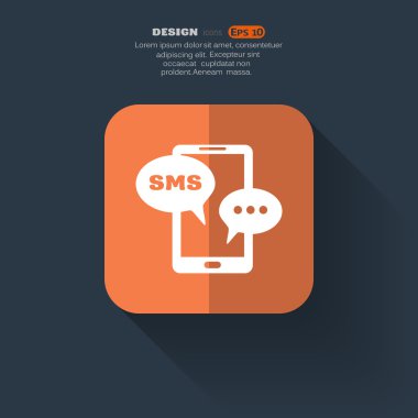 Sms kabarcıklar simgesi ile Smartphone