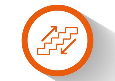 Yürüyen merdivenlerden işaretiyle merdiven ve okları