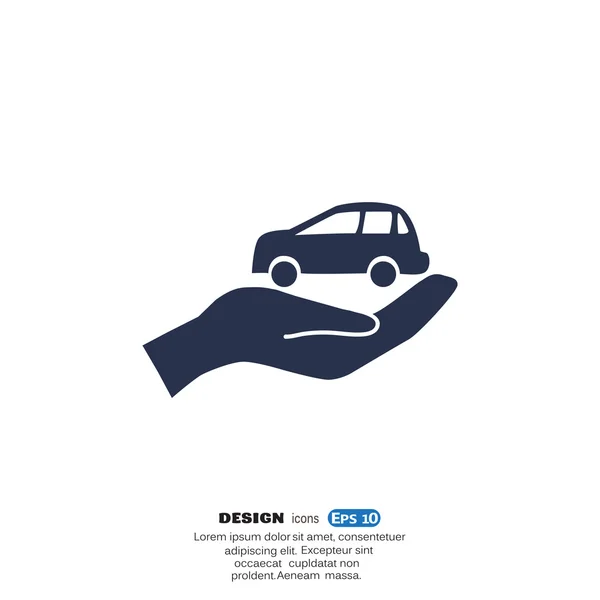 Icono del concepto de protección del coche — Vector de stock