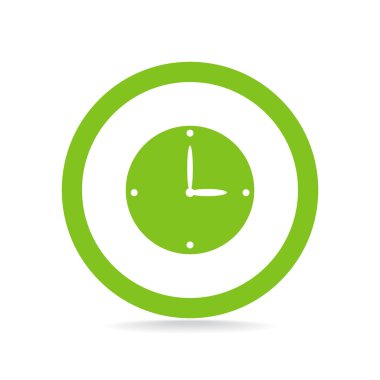 Basit saat web simgesi, anahat vektör çizim