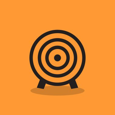 Yuvarlak hedef web simgesi, anahat vektör çizim