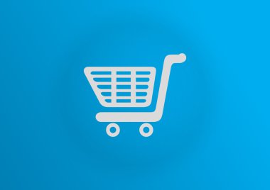 Alışveriş sepeti basit web simgesi, anahat vektör çizim