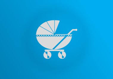 Basit bebek arabası anahat web simgesi, vektör çizim