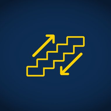 Yürüyen merdivenlerden işaretiyle merdiven ve okları