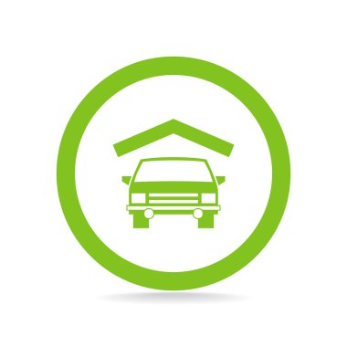 Arabanın altında çatı basit simgesi