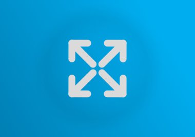 Kare simgesi, basit anahat vektör çizim dört ok