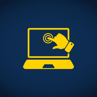 Dokunmatik ekranda dizüstü web simgesi