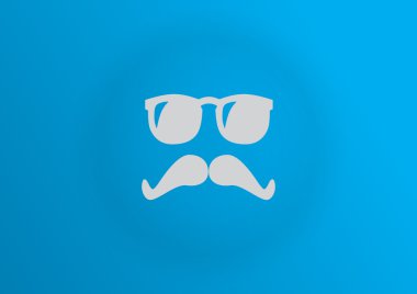 Retro gözlük ve bıyık simgesi