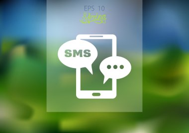Sms kabarcıklar simgesi ile Smartphone