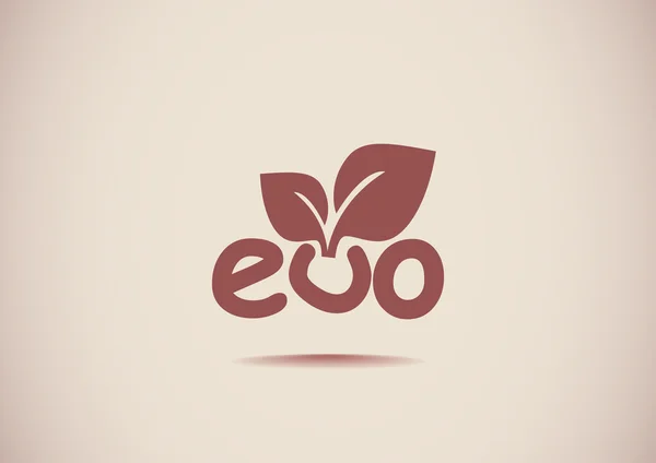 Eco επιγραφή με φύλλα εικονίδιο — Διανυσματικό Αρχείο