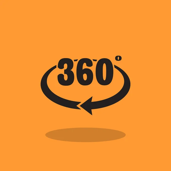 360 graus com seta arredondada —  Vetores de Stock