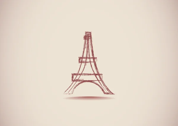 Eiffel tower skiss ikon — Stock vektor