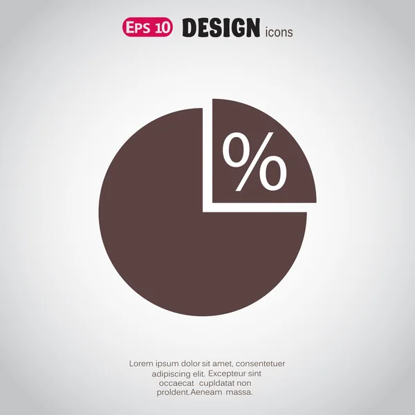 Diagram Pie dengan tanda persen - Stok Vektor